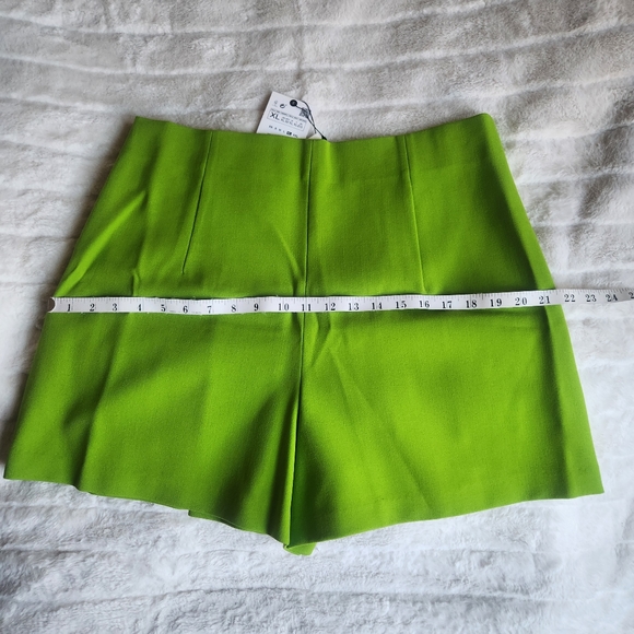 ZARA set co-ord Oversized Blazer sz S + skort sz XL Lime Green. NO SEPARATION. - Picture 7 of 10